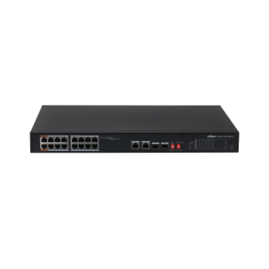 PFS3218-16ET-135 SWITCH POE 16 Θυρών + 2 Θύρες Up Link & 2 x Sfp (Οπτική)