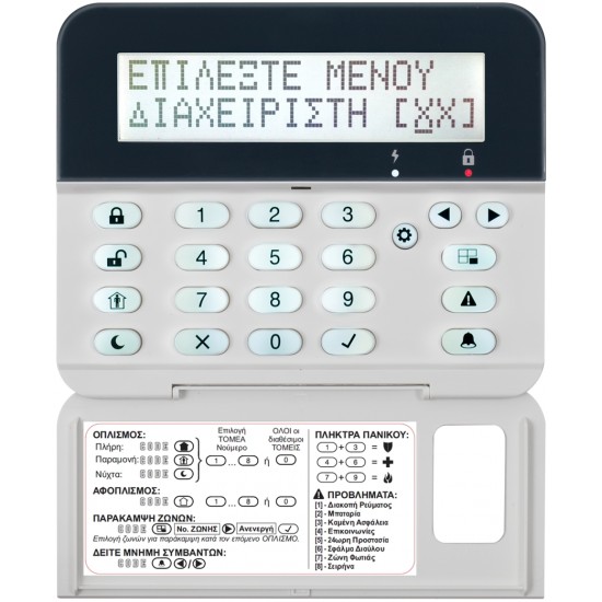 LCD32 Eclipse Teletek Πληκτρολόγιο με περιγραφή.