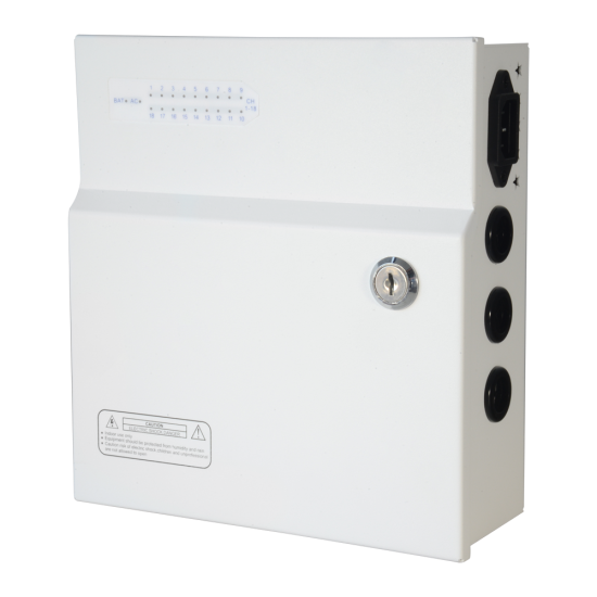 PS250W-18-12-UPS ΤΡΟΦΟΔΟΤΙΚΟ 20A ΓΙΑ 18 ΚΑΜΕΡΕΣ ΜΕ ΕΞΟΔΟ ΦΟΡΤΙΣΗΣ ΜΠΑΤΑΡΙΑΣ