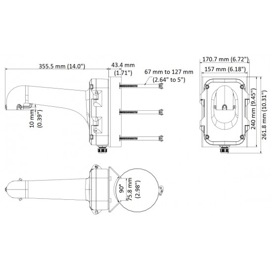 DS-1604ZJ-POLE ΒΑΣΗ ΣΤΗΡΙΞΗΣ ΚΑΜΕΡΑΣ PTZ ΙΣΤΟΥ ΜΕ ΚΟΥΤΙ