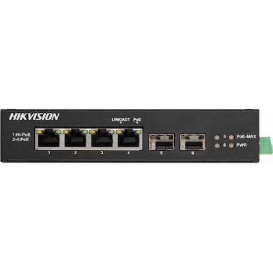 DS-3T0506HP-E/HS SWITCH POE ΡΑΓΑΣ 4 ΥΠΟΔΟΧΩΝ (1ΧΗi POE)