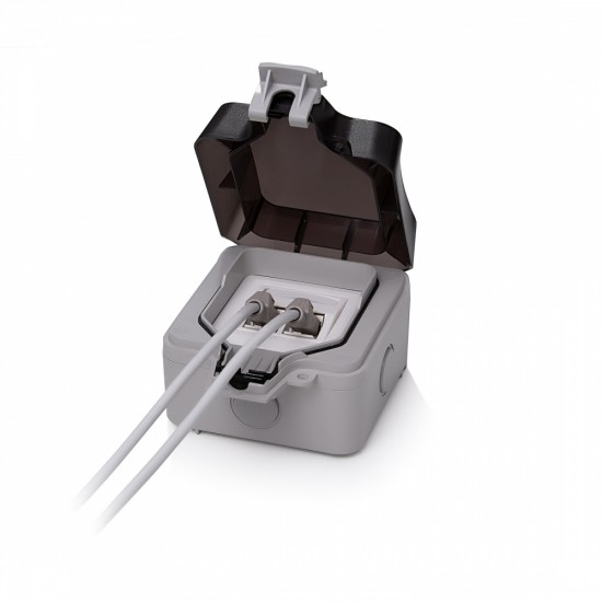 ΠΡΙΖΑ ΕΠΙΤΟΙΧΗ ΔΙΠΛΗ IP66 ΓΙΑ KEYSTONE JACK