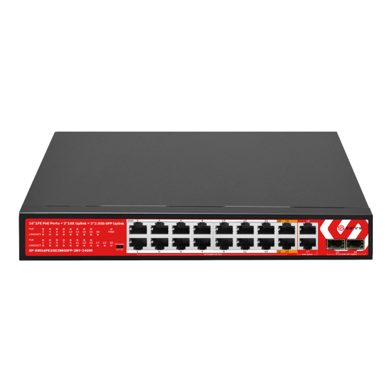 SF-SW16FE2GE2MGSFP-2BT-240W POE SWITCH 16 + 2 RJ45 + 2 SFP