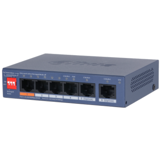 CS4006-4ET2GT-60 Switch Poe 4 Θυρών + 2 Θύρες UP Link 1000Mbps