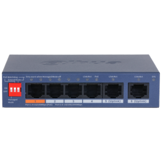 CS4006-4ET2GT-60 Switch Poe 4 Θυρών + 2 Θύρες UP Link 1000Mbps