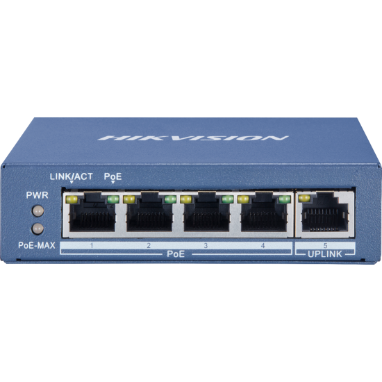 DS-3E0505P-E POE SWITCH 4+1 ΥΠΟΔΟΧΩΝ GIGABIT