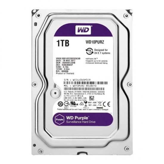 1S1WDC-WD10PURZ ΣΚΛΗΡΟΣ ΔΙΣΚΟΣ 1ΤΒ WD PURPLE