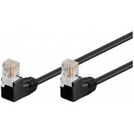 RJ45/1.0-CORNER - ΜΑΥΡΟ  PATCH CORD CAT5e