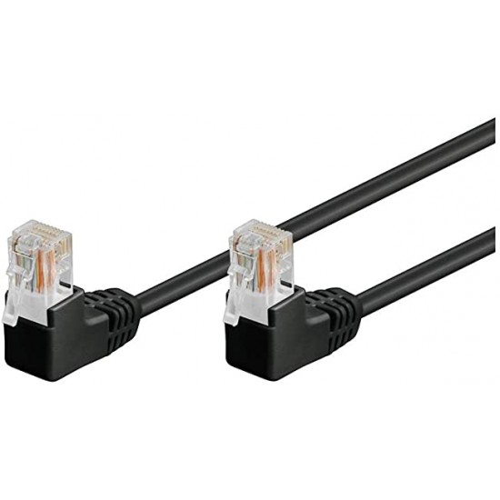RJ45/1.0-CORNER - ΜΑΥΡΟ  PATCH CORD CAT5e